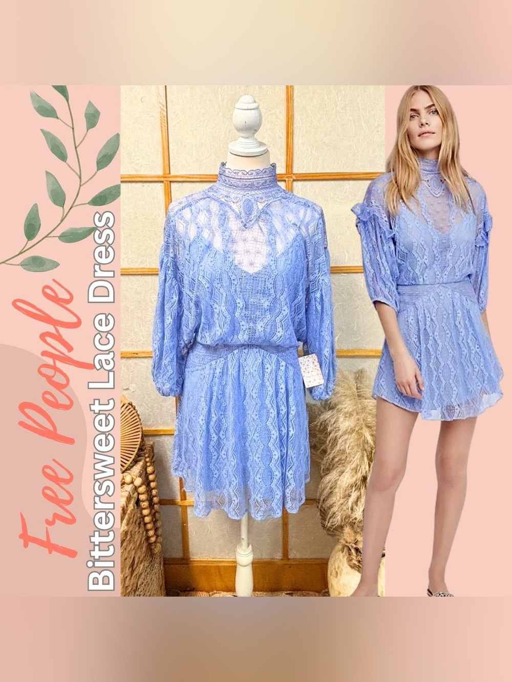 Free People Bittersweet Lace Mini Dress NWT size 12